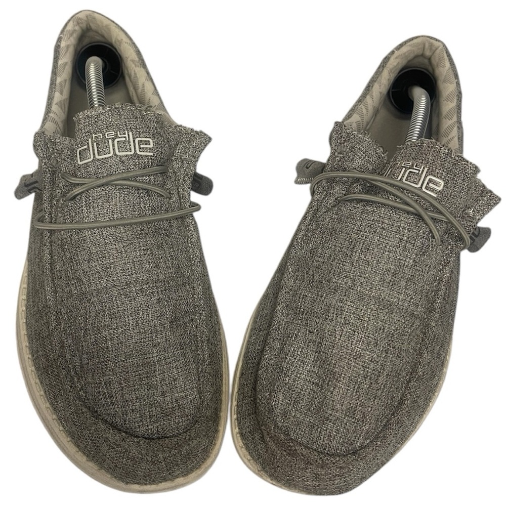Hey Dude Men's Wally Linen Iron Gray Comfort Shoes Men’s Size 11 Lightweight